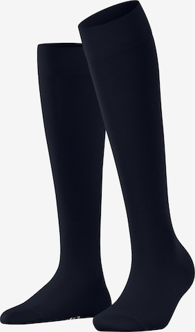 FALKE Kniestrümpfe 'Cotton Touch' in Blau: Vorderseite