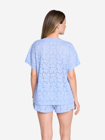 JOOP! Jeans Slaapshirt ' Allover Lace ' in Blauw