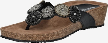 LAZAMANI Zehentrenner in Schwarz: Vorderseite