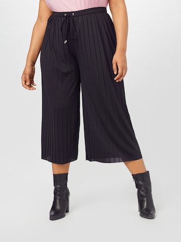 ABOUT YOU Curvy - Pierna ancha Pantalón 'Caren' en negro: frente