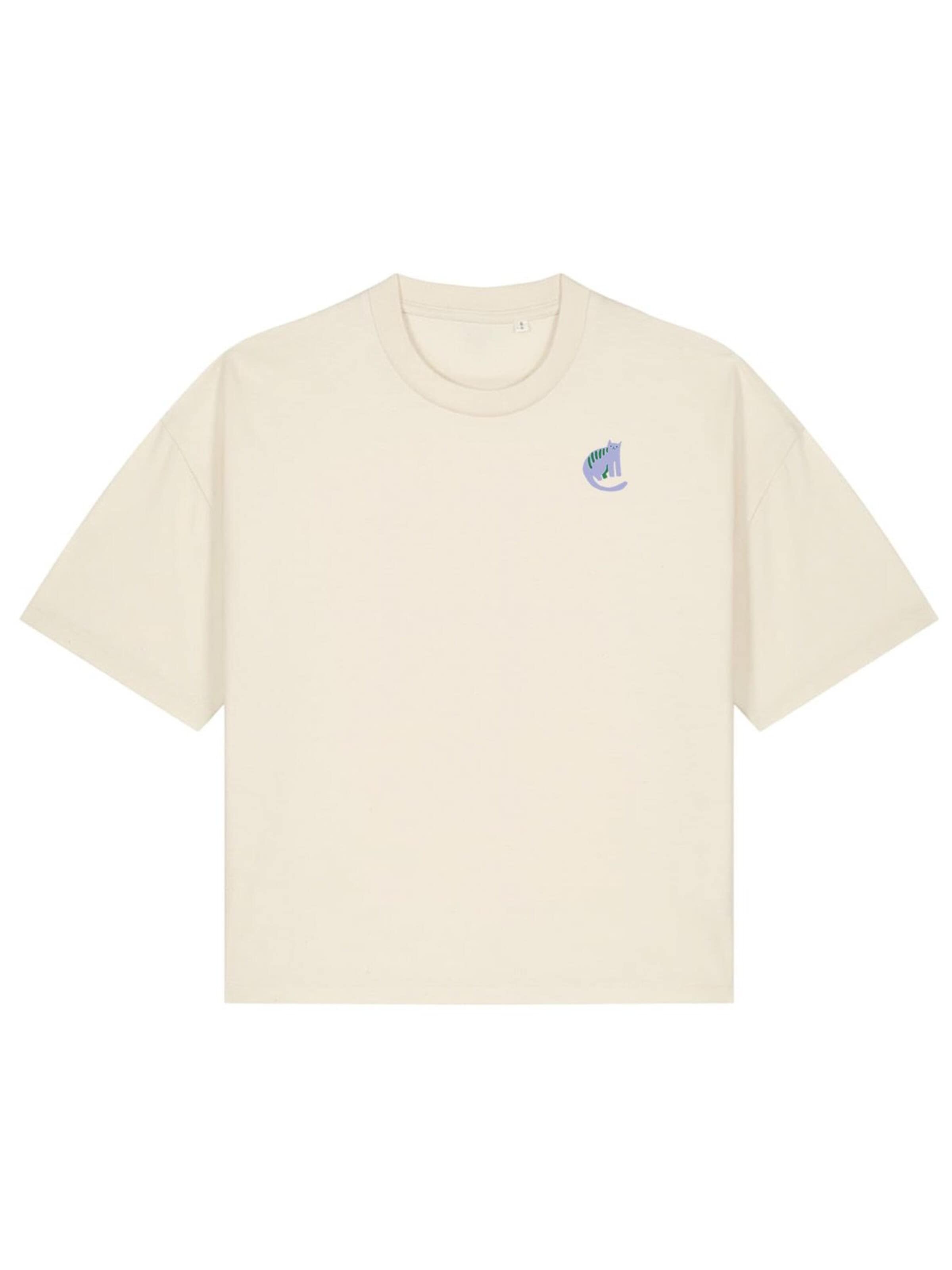 Kultgut Shirt 'Cat' in Yellow: front
