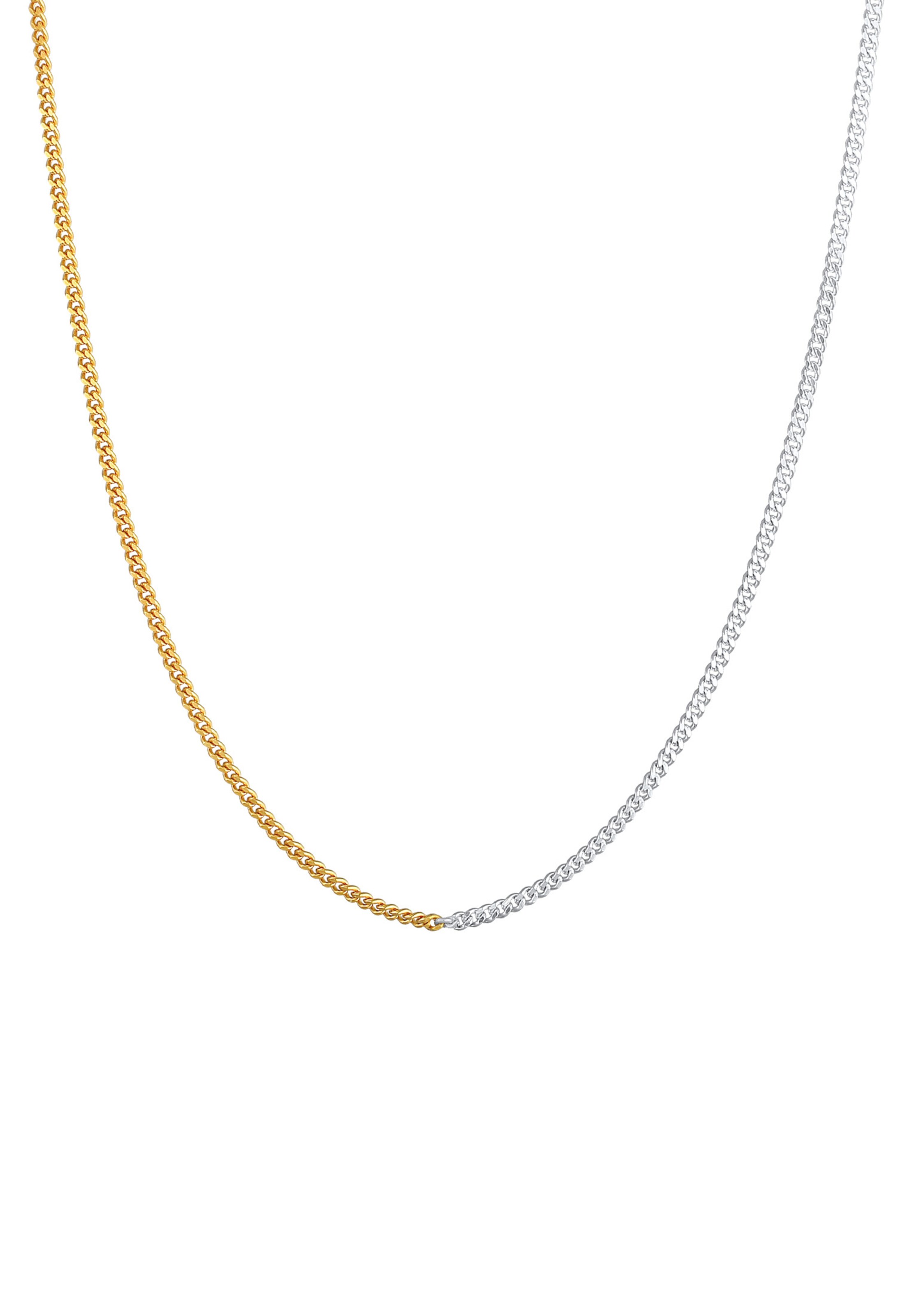 ELLI PREMIUM Halskette Basic Kette, Bi Color_Tri Color in Gold: Vorderseite