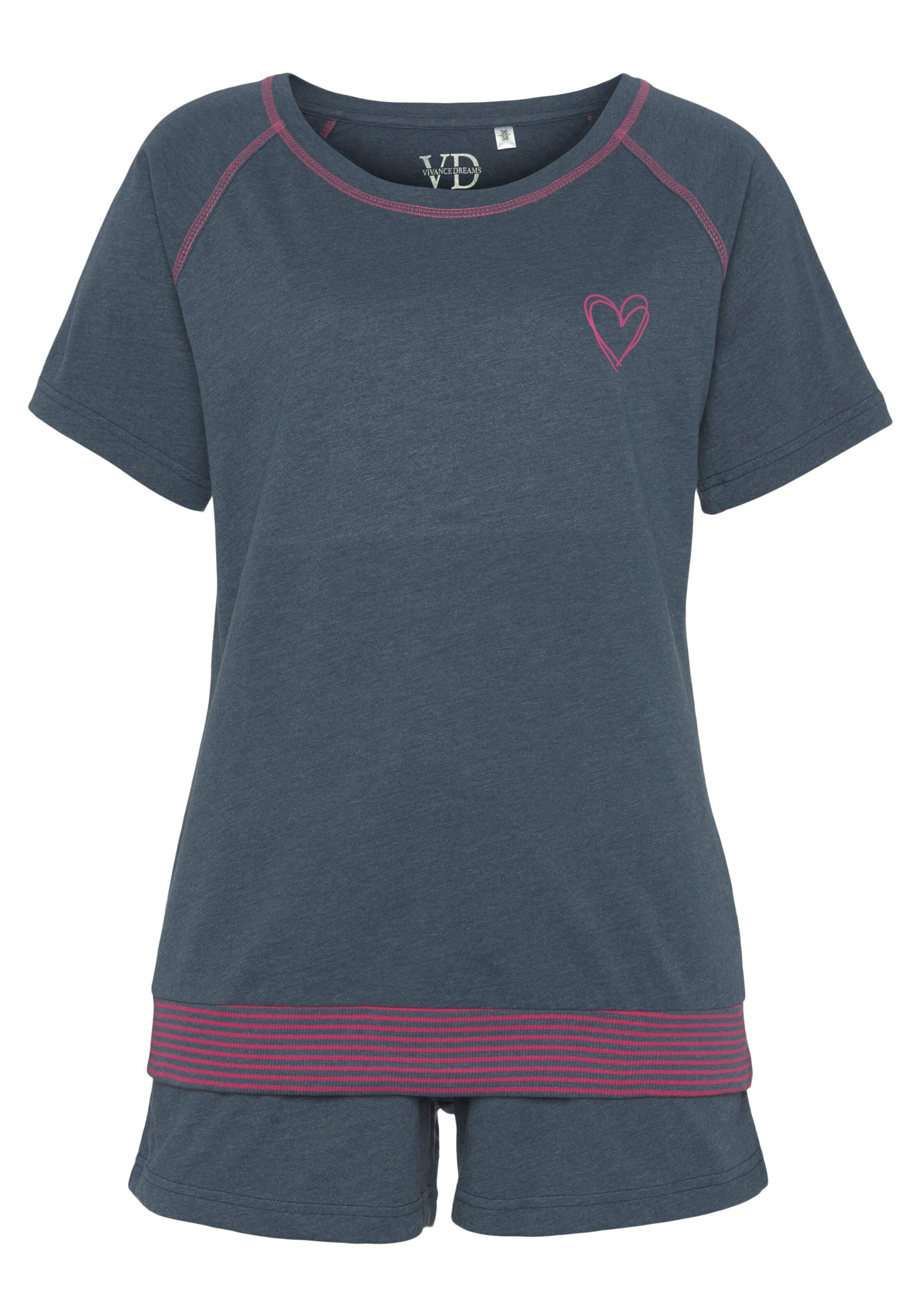 VIVANCE Short Pajama Set in Blue: front