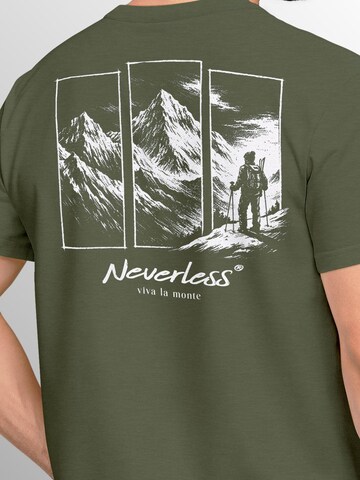Neverless Shirt 'viva la monte' in Green