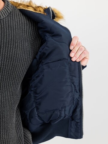 ALPHA INDUSTRIES Winter Jacket '45P Hooded Custom' in Blue