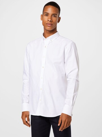 Coupe regular Chemise 'LIFE' forét en blanc : devant