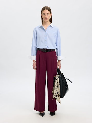 SELECTED - Loosefit Pantalón plisado 'SLFFEDORA' en lila