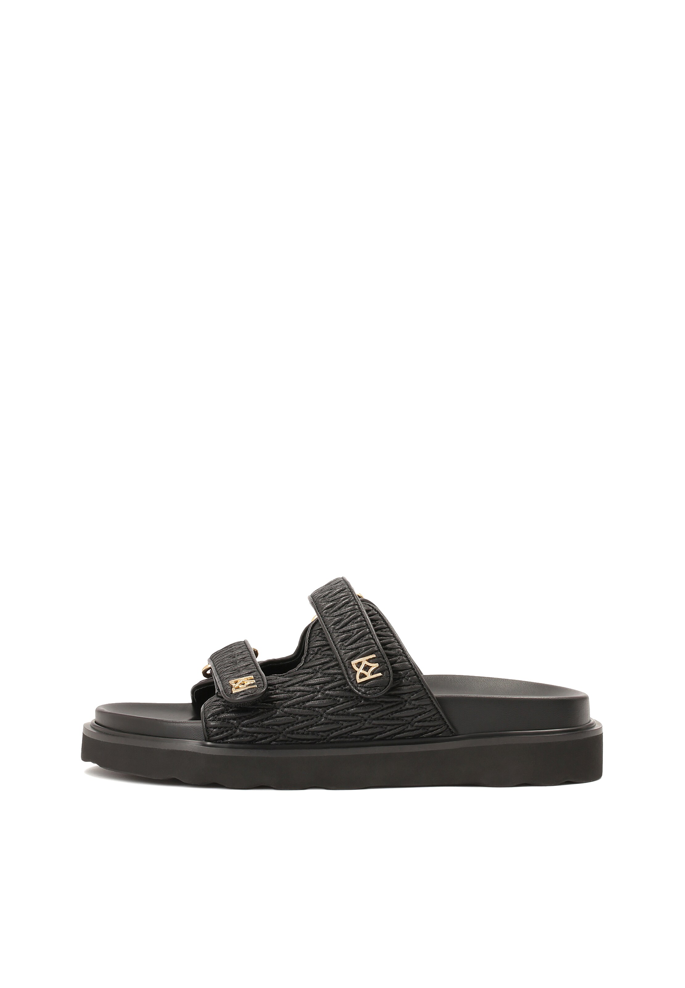 Kazar Mules in Black: front