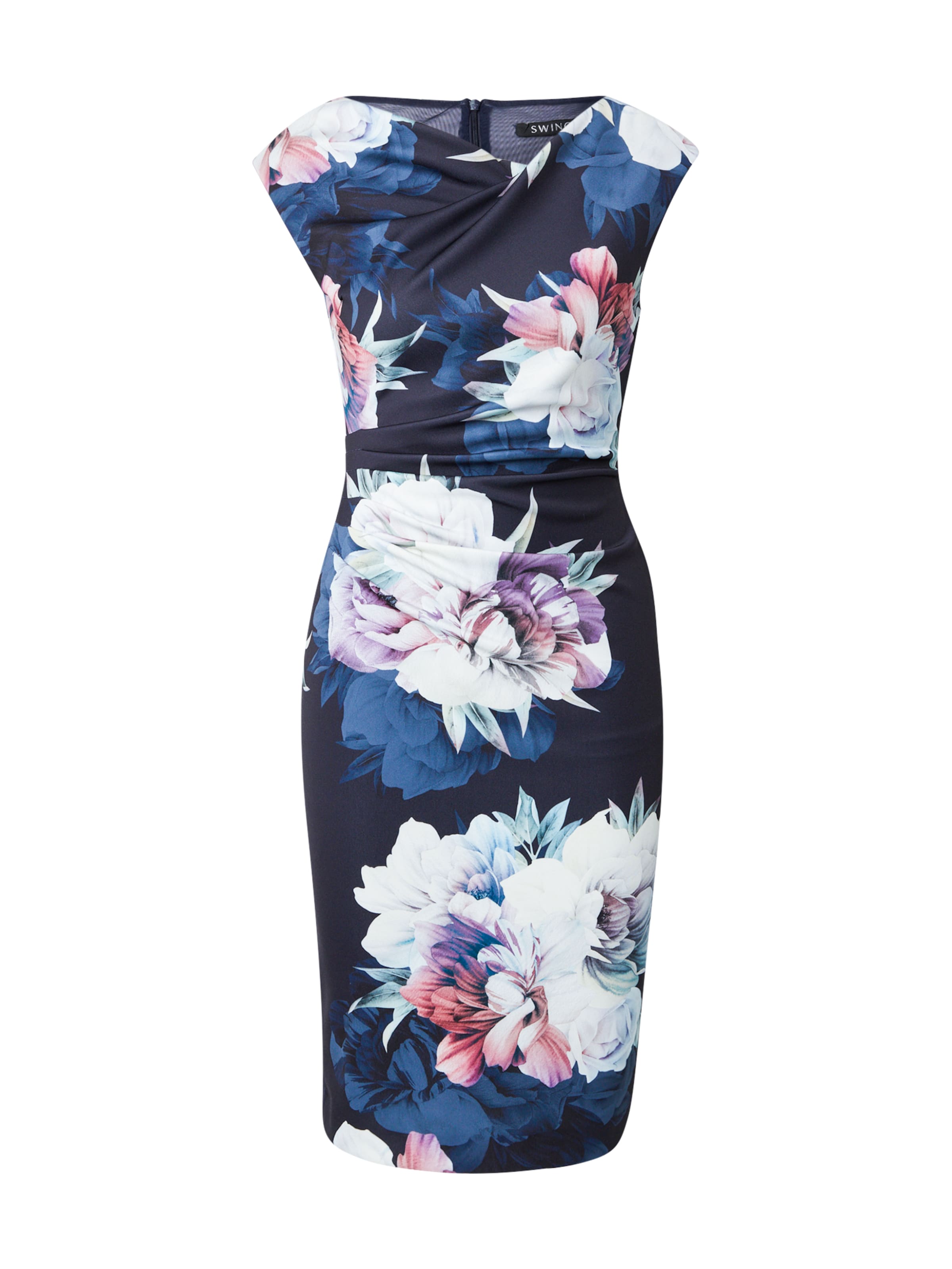 Robe fourreau SWING en bleu : devant