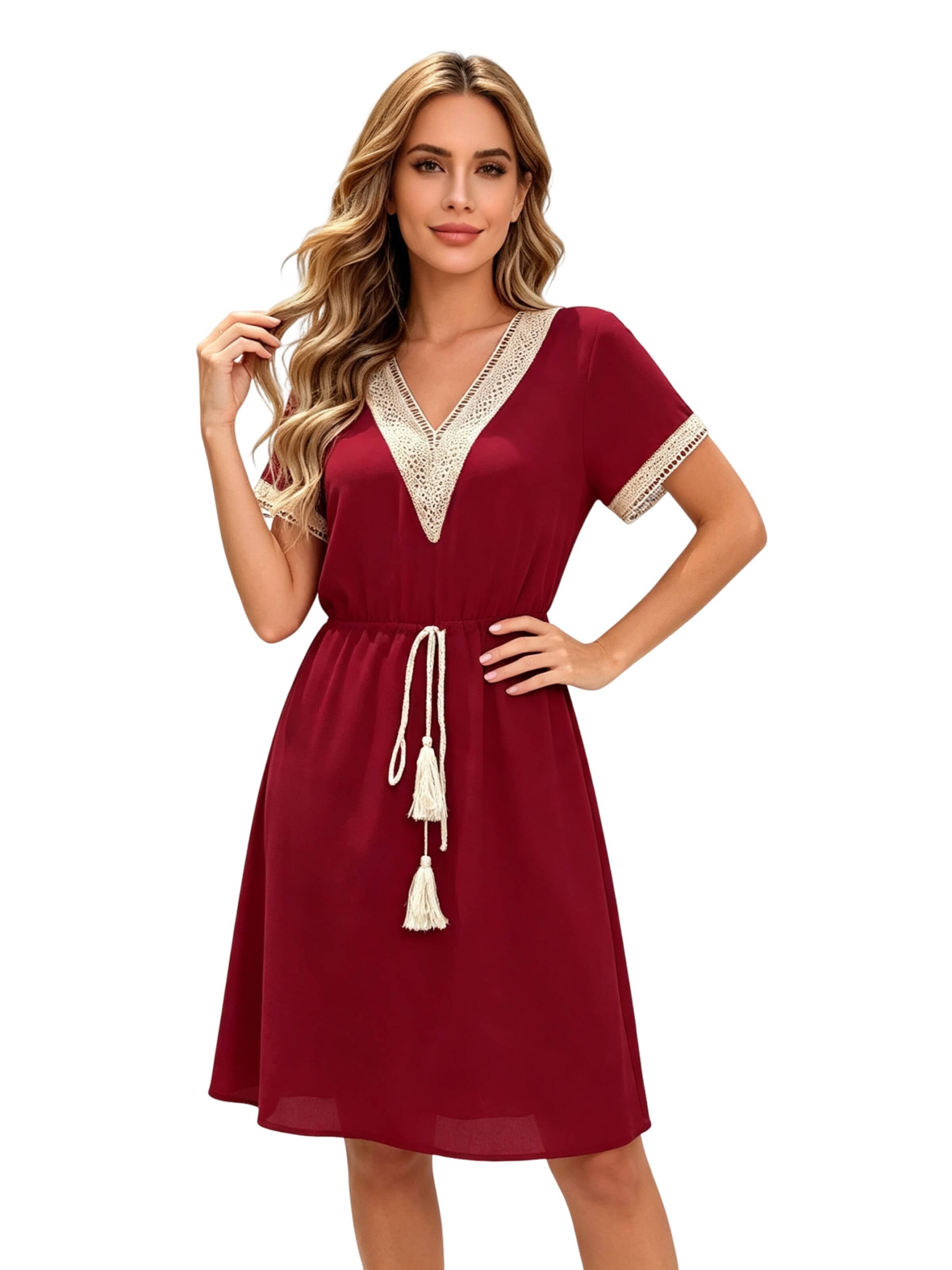 KoJooin Dress 'Sommerkleider für Damen Kurzarm' in Red: front