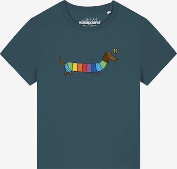 T-shirt 'Regenbogen Dackel' Watapparel en bleu : devant