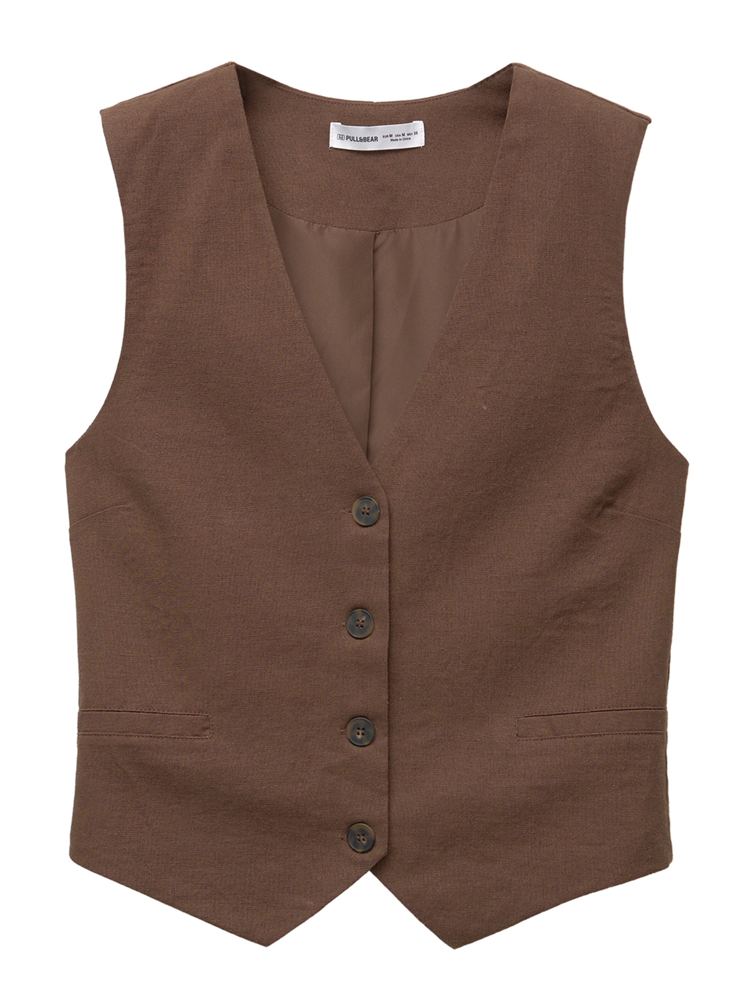 Gilet da completo di Pull&Bear in marrone: frontale