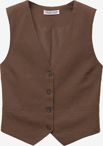 Pull&Bear Vesta k obleku - Hnedá: predná strana