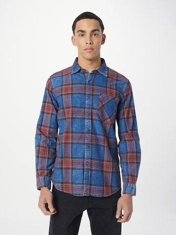 REPLAY Regular fit Button Up Shirt in Blue: front