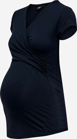 Only Maternity Top in Blue: front