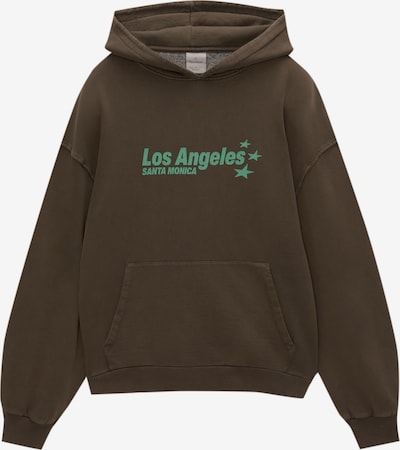 Pull&Bear Collegepaita värissä tummanruskea / pastellinvihreä, Tuotenäkymä