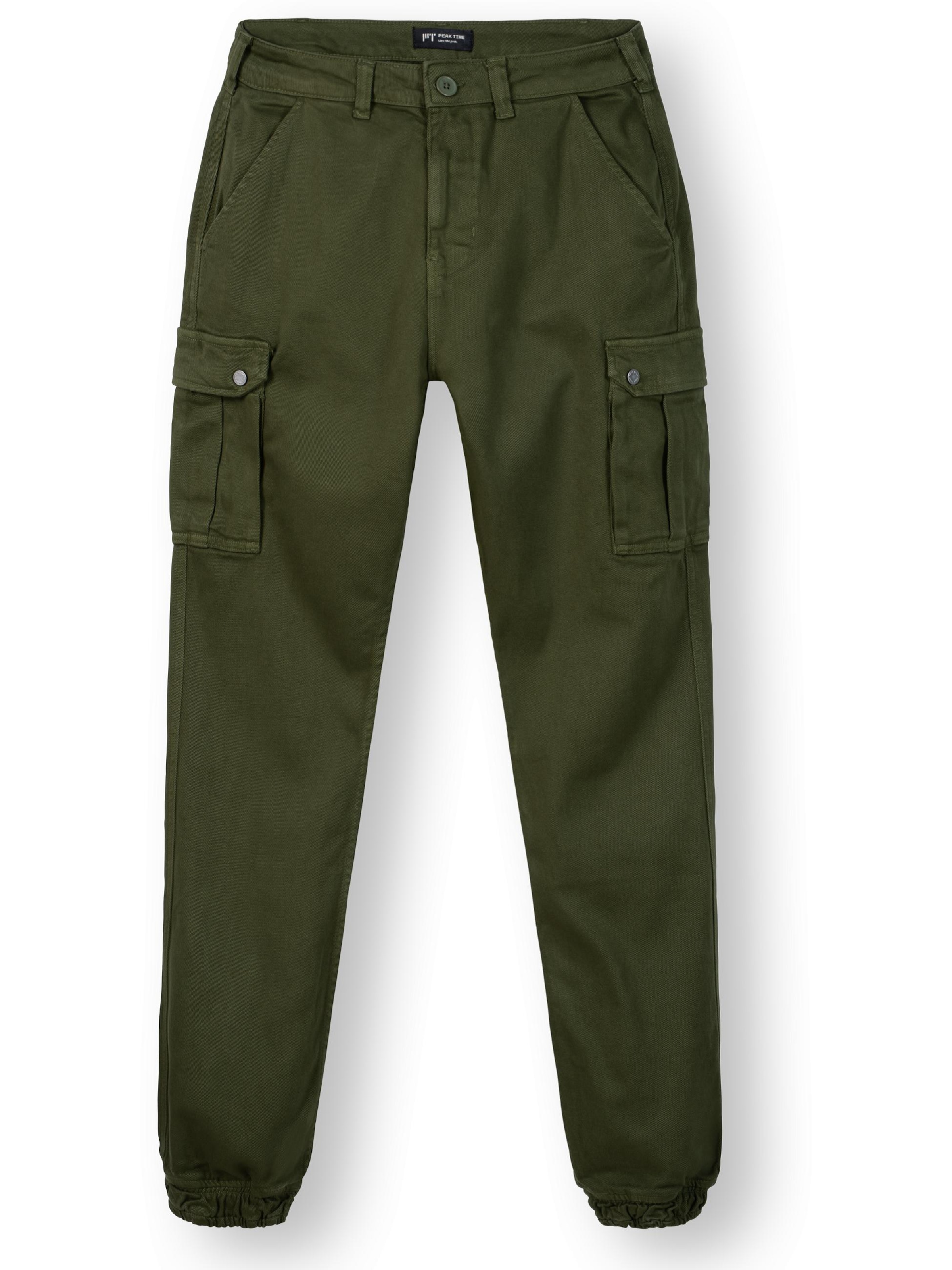 Pantalon cargo 'Siwas' Peak Time en vert : devant