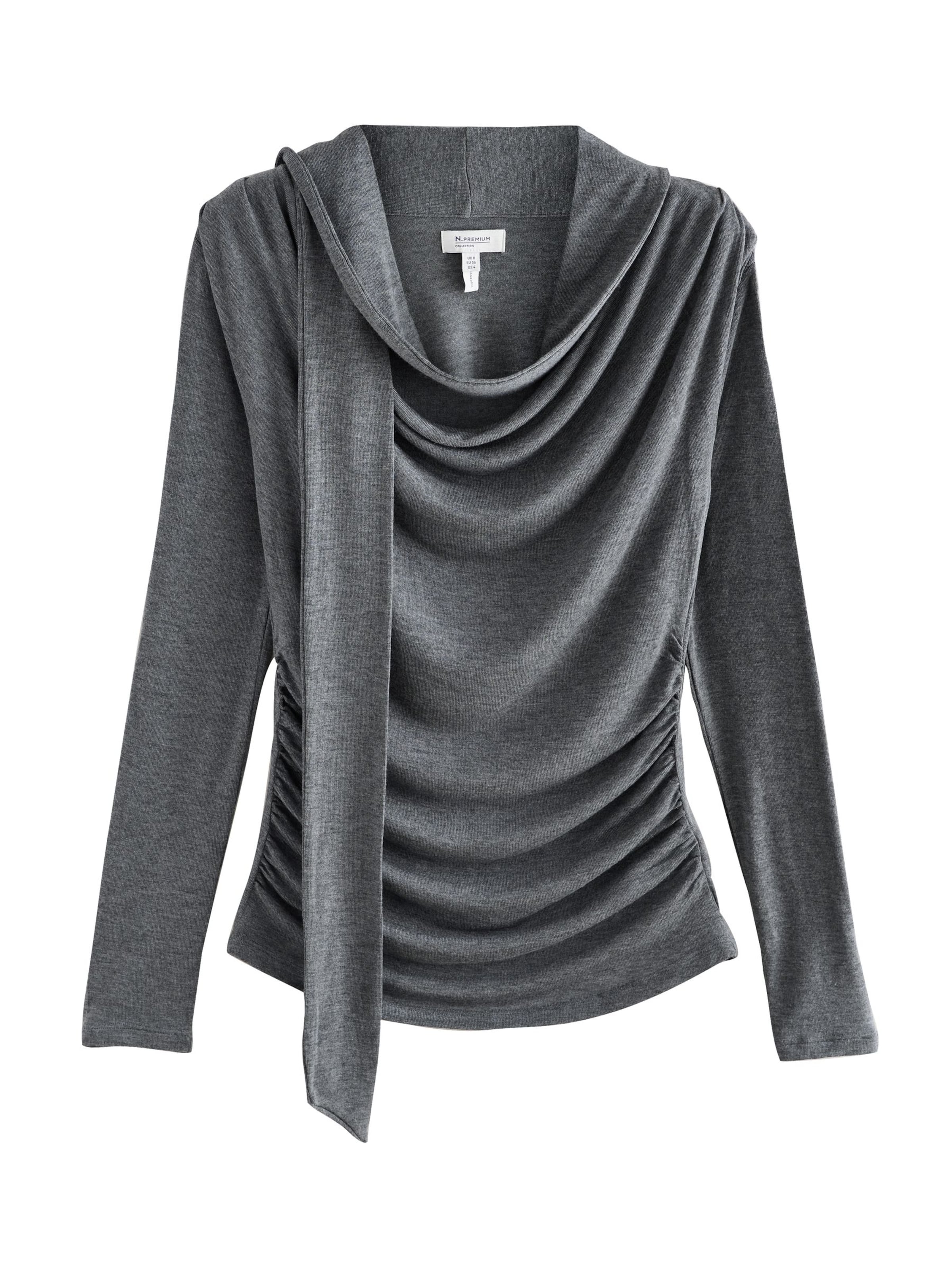 Next Shirt 'N.Premium' in Grau: Vorderseite