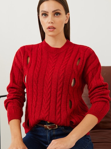 Bianco Lucci Pulóver - piros: elől