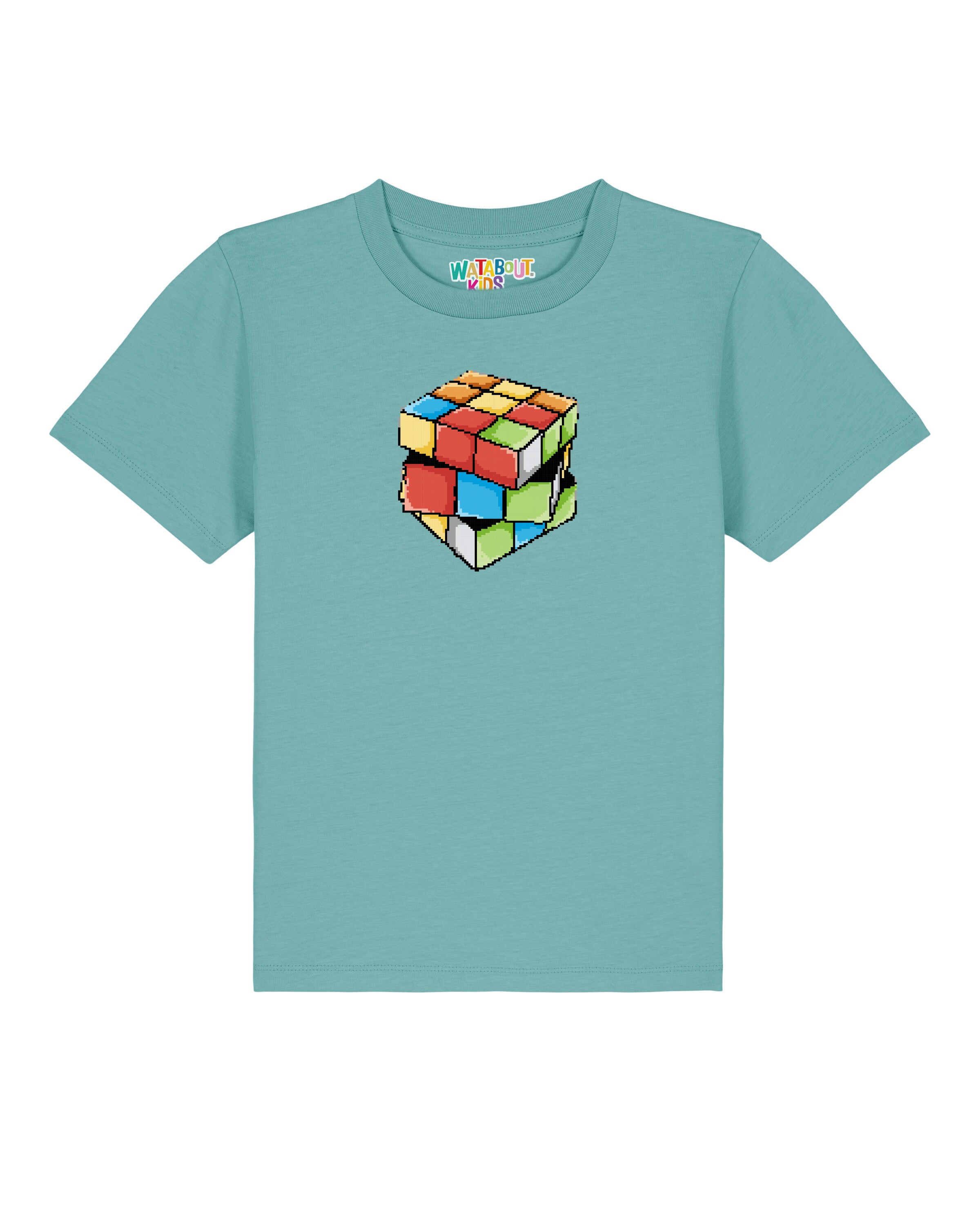 watabout.kids Shirt 'Pixel Zauberwürfel' in Green: front