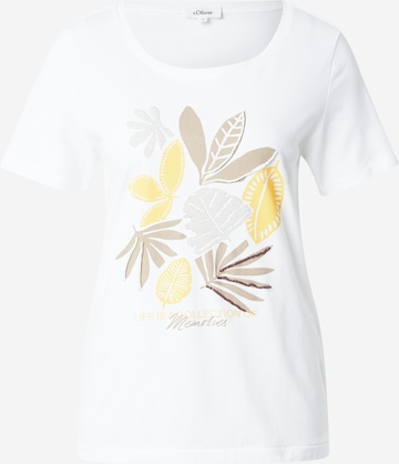 T-shirt s.Oliver en blanc : devant