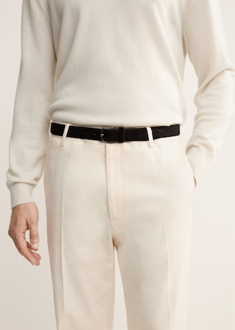 MANGO MAN Regular Pleat-Front Pants in White