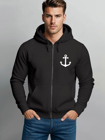 Neverless Sweatjacke 'Anker'‌‌‌‌ in Schwarz
