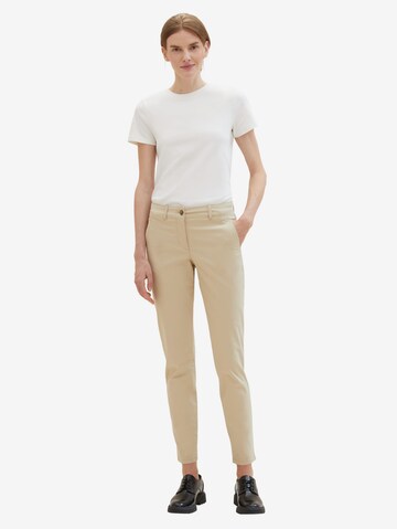 Coupe slim Pantalon chino TOM TAILOR en beige