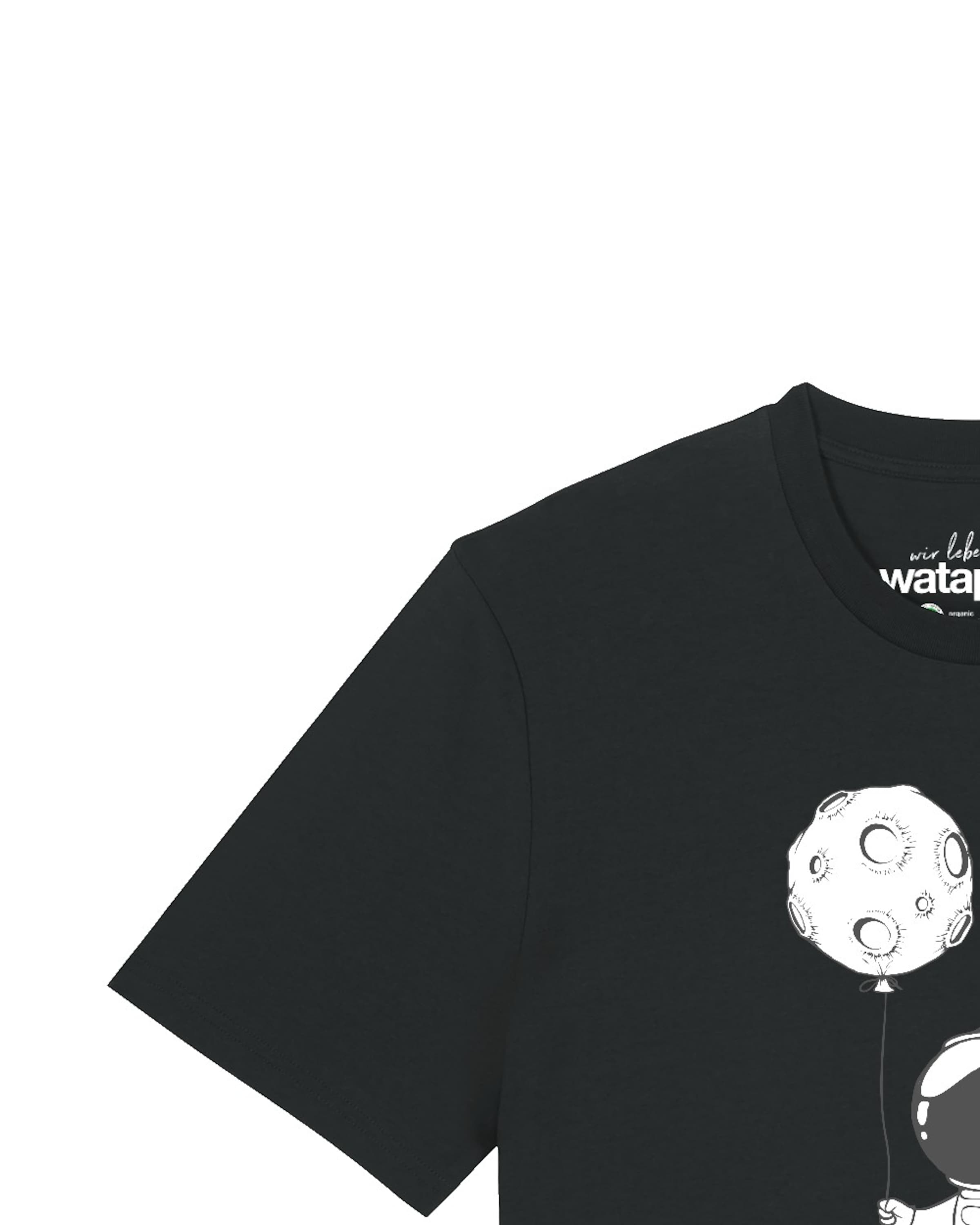 T-Shirt 'Kleiner Astronaut Mit Luftballon' Watapparel en noir