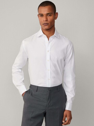 Hackett London Regular fit Zakelijk overhemd 'Pinpoint Dс' in Wit: voorkant