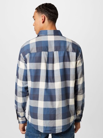 JACK WOLFSKIN Regular fit Athletic Button Up Shirt 'FELSENWEG' in Blue