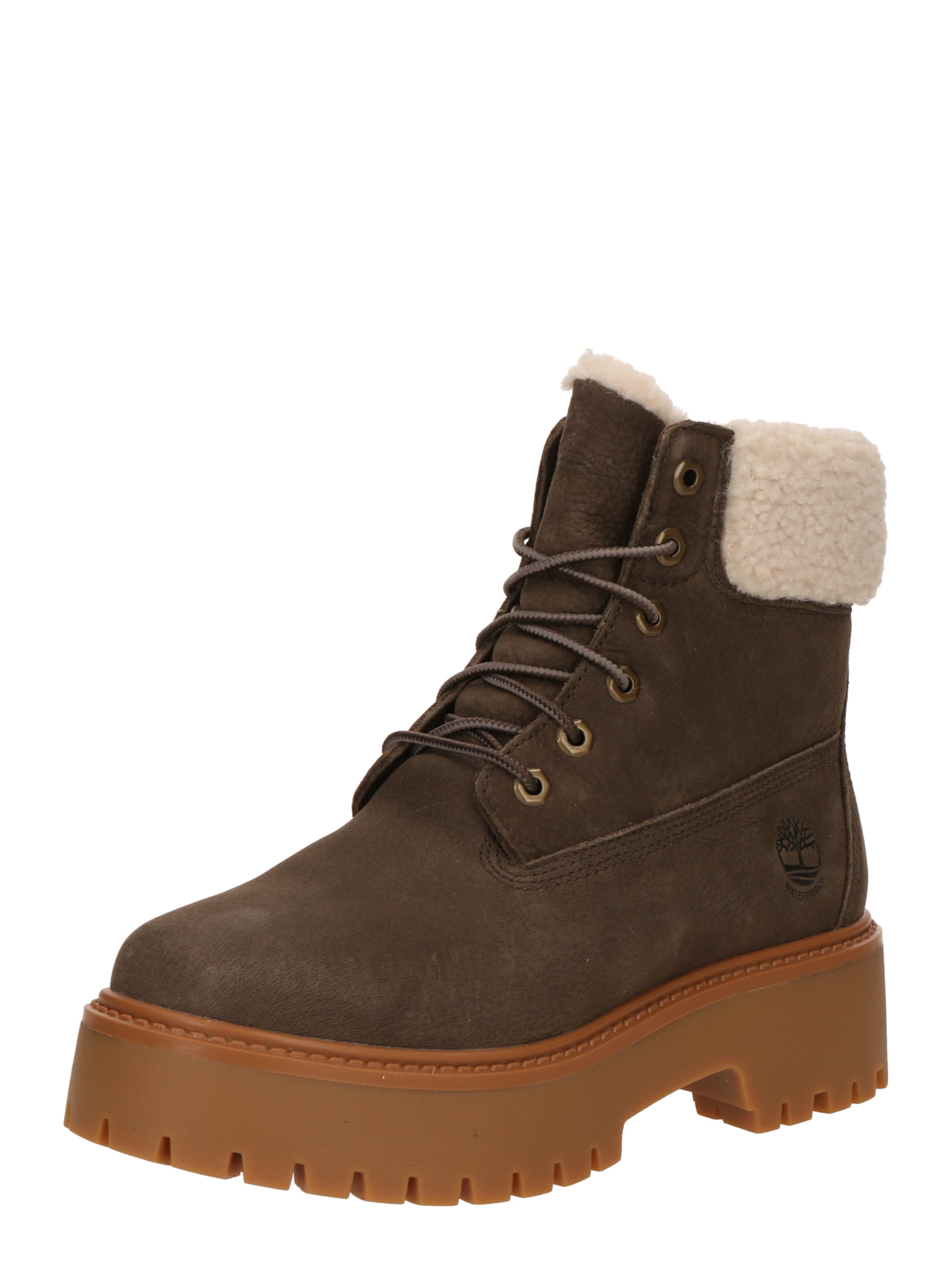 TIMBERLAND Stövlett med snörning i brun: framsida