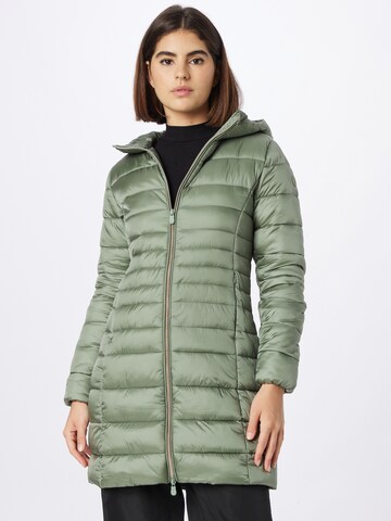 SAVE THE DUCK Between-Seasons Coat 'CAMILLE' in Green: front