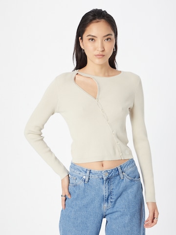 Calvin Klein Jeans Kofta i beige: framsida