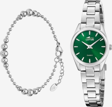 Montre à affichage analogique Lotus en vert : devant