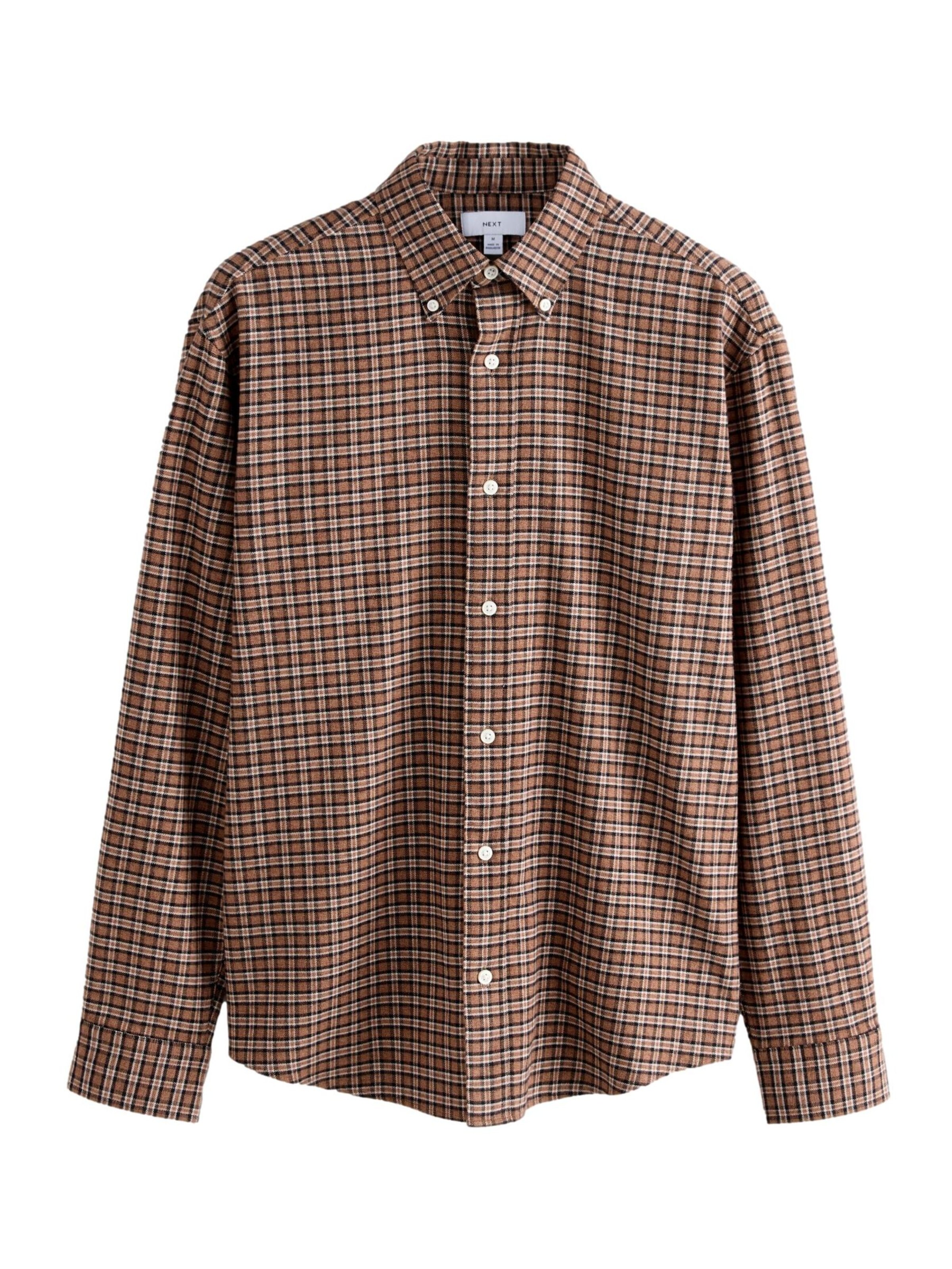 Next Regularny krój Koszula w kolorze brązowy: przód