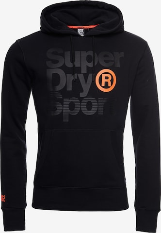 Superdry Sportsweatshirt 'Core' in Zwart: voorkant