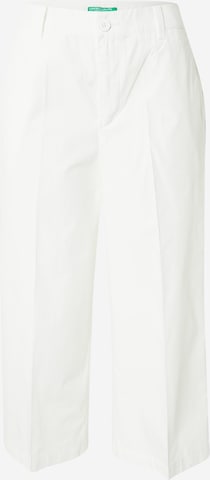 Pantalon à plis UNITED COLORS OF BENETTON en blanc : devant