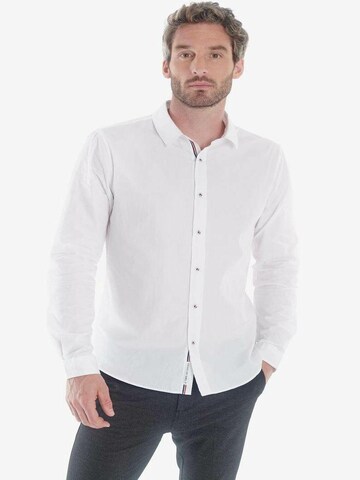 Le Temps Des Cerises Regular fit Overhemd 'Dorus' in Wit: voorkant