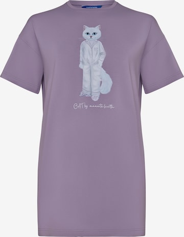 purpurinė Cat e Lolette Marškinėliai 'Pajamas Cat': priekis