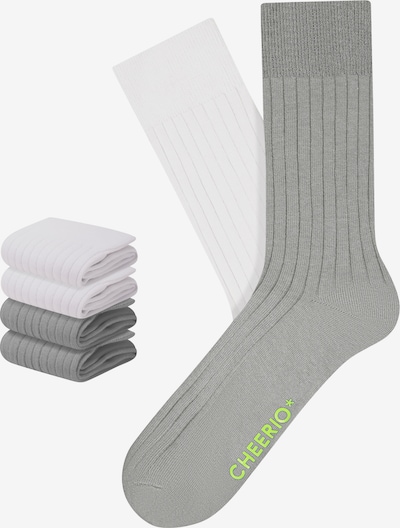 CHEERIO* Sokken 'Tough Guy' in de kleur Grijs / Wit, Productweergave