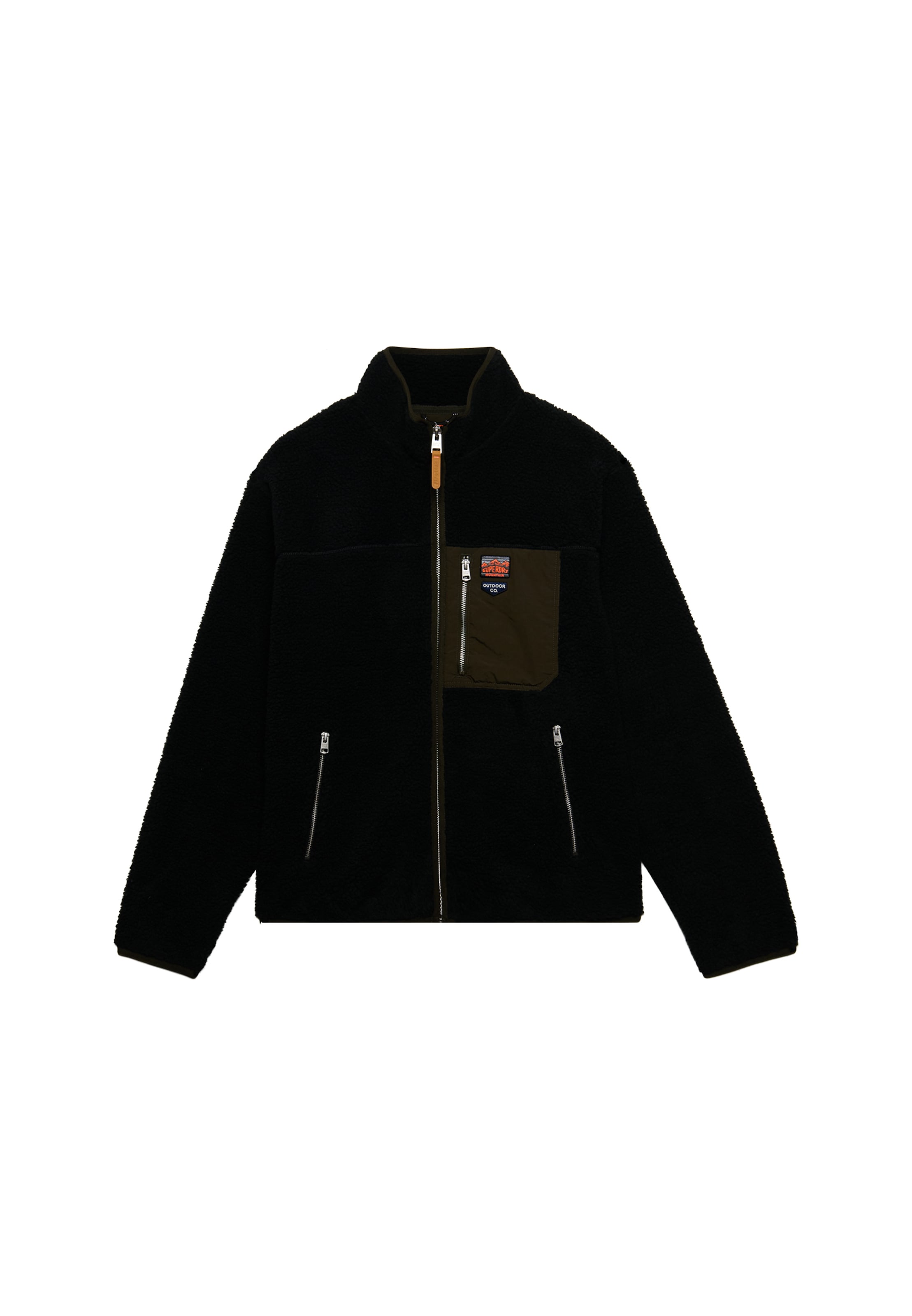 Superdry & Co Fleecejacke 'VINTAGE RETRO' in Schwarz: Vorderseite