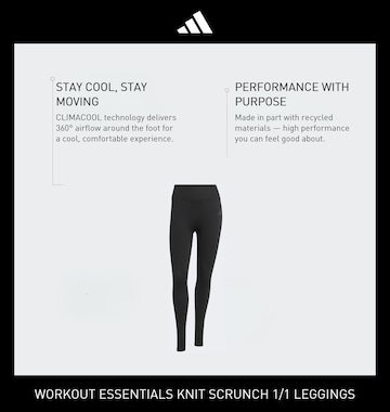 ADIDAS PERFORMANCE Skinny Urheiluhousut 'SCRUNCH LEGGINGS' värissä musta