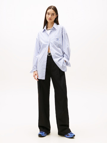 Tommy Jeans Широкий Брюки со складками в Черный
