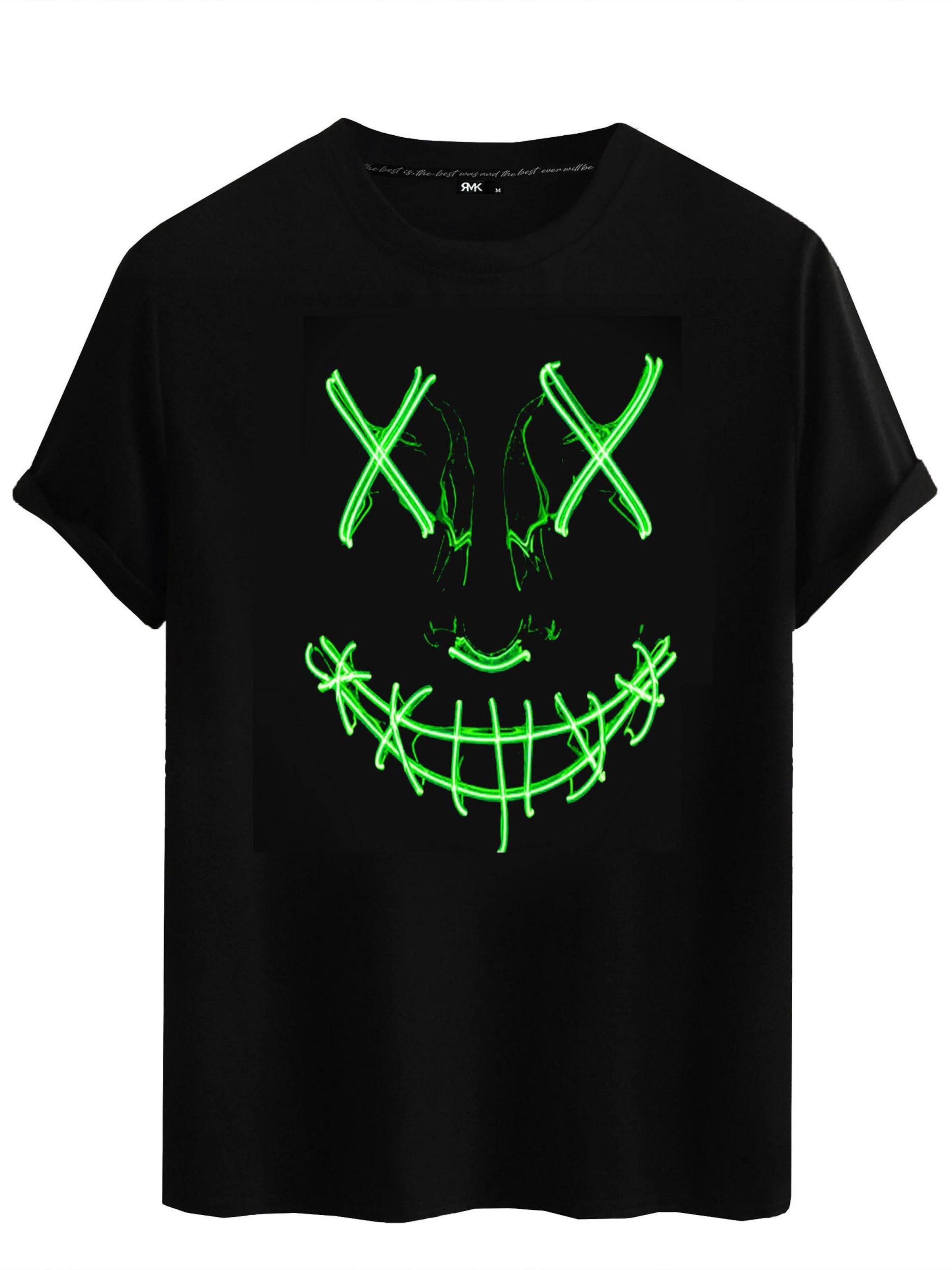 RMK Shirt '"Basic Vintage Smile"' in Schwarz: Vorderseite