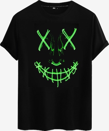 RMK Shirt '"Basic Vintage Smile"' in Schwarz: Vorderseite