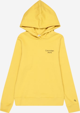 Sweat Calvin Klein Jeans en jaune : devant