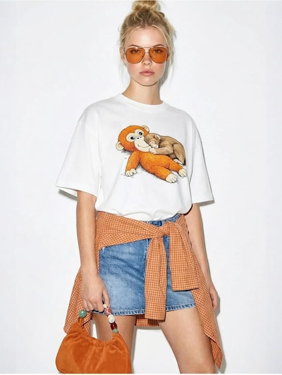 Bianco Lucci T-shirt 'T-Shirts' en S-L en blanc, Vue avec produit