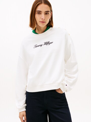 TOMMY HILFIGER Sweatshirt i vit: framsida