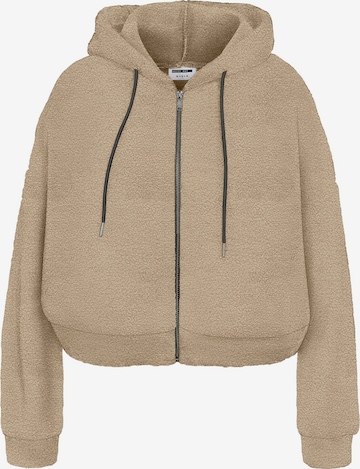 Noisy may Flisová bunda 'NMCUDDLE' - Sivá: predná strana